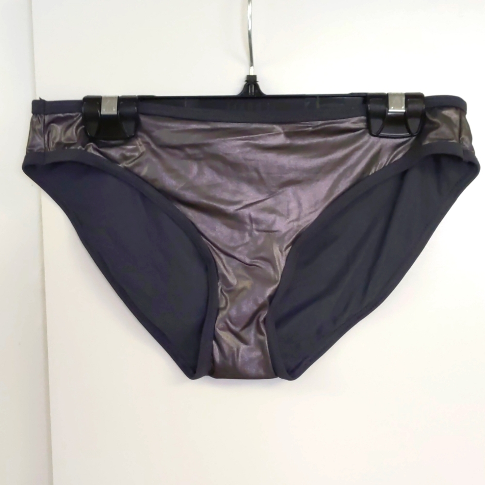 Freya low rise, full back, bikini bottom. Metallic Grey colour. Multiple sizes.